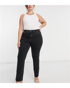 Черные расклешенные джинсы стрейч с завышенной талией в стиле 70 х ASOS DESIGN Curve Asos curve