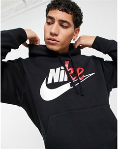 Худи черного цвета с принтом логотипа в стиле колор блок Nike