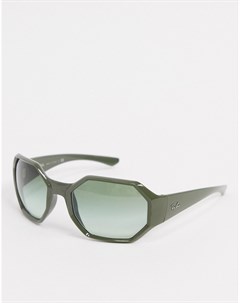 Крупные солнцезащитные очки в квадратной оправе зеленого цвета 0RB4338 Ray-ban®