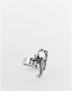 Серебристое кольцо в виде скорпиона Asos design