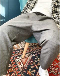 Серые брюки с заниженным шаговым швом Asos design