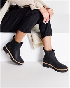Кожаные водоотталкивающие ботинки челси черного цвета без застежек Dakota Toms