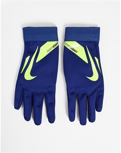 Перчатки темно синего и лаймового цвета HyperWarm Academy Nike football