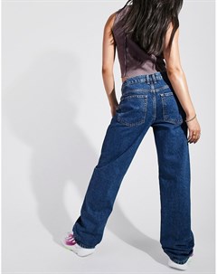 Темно выбеленные мешковатые джинсы бойфренда из смесового органического хлопка с заниженной талией Asos design