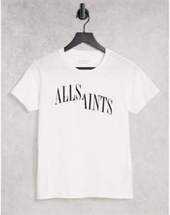 Белая футболка с логотипом из двух частей Allsaints