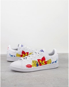 Белые кроссовки с цветочным принтом Sustainable Stan Smith Adidas originals