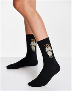 Черные носки с мишкой в стиле сафари Polo ralph lauren
