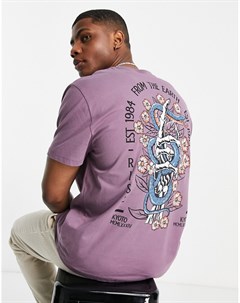 Фиолетовая свободная футболка с принтом змеи на спине Asos design