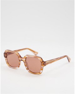 Солнцезащитные очки в квадратной оправе из ацетата коричневого цвета в стиле 70 х Asos design