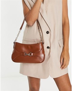 Светло коричневая сумка на плечо в стиле 70 х с фурнитурой Asos design