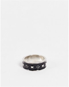 Черное широкое кольцо с монограммой Asos design