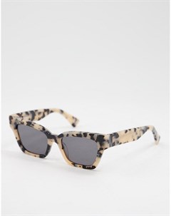 Солнцезащитные очки кошачий глаз с оправой из ацетата молочного цвета с черепаховым дизайном Asos design