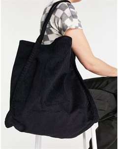 Черная вельветовая сумка шопер Asos design