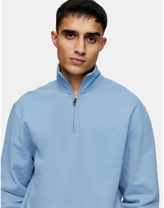 Синий свитшот с молнией 1 4 Topman