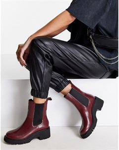 Бордовые кожаные ботинки челси на каблуке Camper