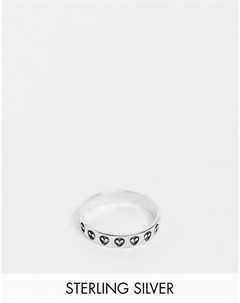Широкое кольцо из стерлингового серебра с дизайном в виде инопланетян серебристого цвета Asos design