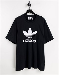 Черная футболка с большим логотипом adicolor Adidas originals