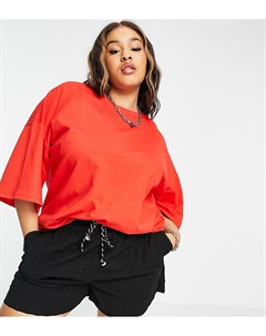 Красная оversized футболка свободного кроя ASOS DESIGN Curve Asos curve