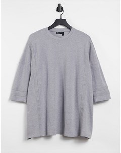 Oversized футболка из плотной ткани серого цвета Asos design