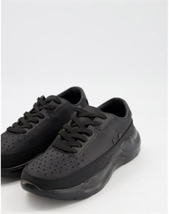 Черные кроссовки со шнуровкой и на массивной подошве Asos design