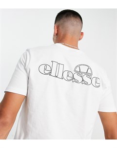 Белая футболка с маленьким логотипом по центру и принтом логотипа на спине эксклюзивно для ASOS Ellesse