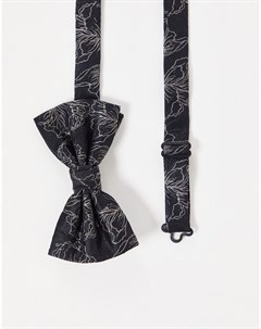 Черный галстук бабочка с цветочным узором Asos design