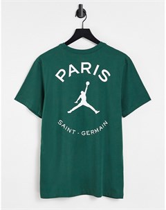 Зеленая футболка с логотипом Nike Paris Saint Germain Jordan
