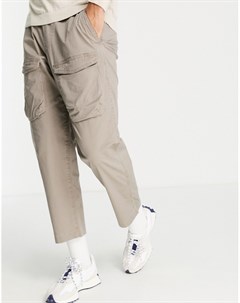 Укороченные свободные брюки карго коричневого цвета в утилитарном стиле с карманами спереди Abercrombie & fitch