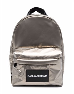 Рюкзак с нашивкой логотипом и эффектом металлик Karl lagerfeld kids