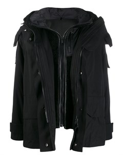 Многослойное пальто с капюшоном Yves salomon army