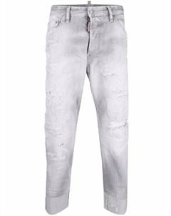 Укороченные джинсы с эффектом потертости Dsquared2