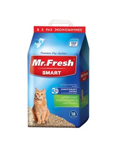 Mr Fresh Smart древесный комкующийся наполнитель для короткошерстных кошек 8 4 кг Mr. fresh