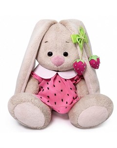 Мягкая игрушка В розовом платье с клубничкой малыш 15 см Зайка ми
