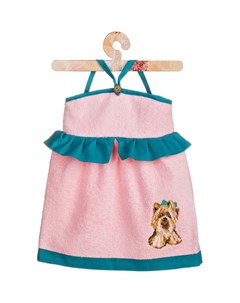 Полотенце платье для рук Дейзи махра 100 хлопок розовое с вышивкой арт 850 558 Santalino