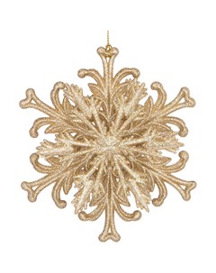 Елочное украшение Снежинка филигрань высота 11 8 см шампань с золотом арт 865 465 Lefard