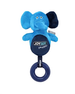 Игрушка для собак Puppy Слоник с резиновым кольцом и пищалкой S M голубой 21см Joyser