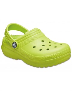 Утепленные сабо детские Kids Classic Lined Clog Lime Punch Crocs