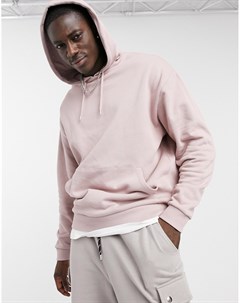 Худи в стиле oversized пыльно розового с отделкой в виде края футболки Asos design