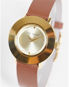 Часы с золотистым корпусом из нержавеющей стали с двусторонним кожаным ремешком Ted baker london