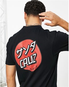 Черная футболка с круглым логотипом Santa cruz
