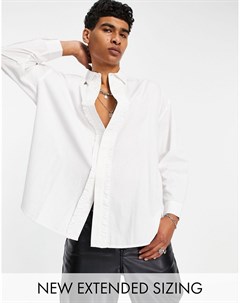 Белая рубашка в стиле extreme oversized с оборками спереди Asos design