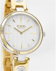 Часы с двухцветным браслетом и розовым циферблатом Versus versace