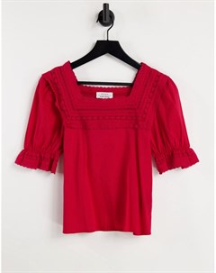 Красная блузка из органического хлопка с вышивкой & other stories