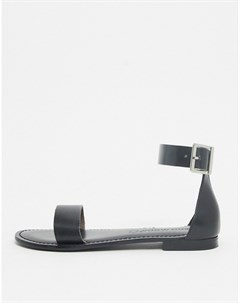 Черные сандалии с ремешком на щиколотке Vero moda