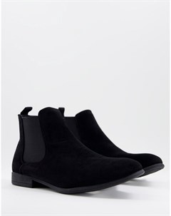 Черные замшевые ботинки челси New look