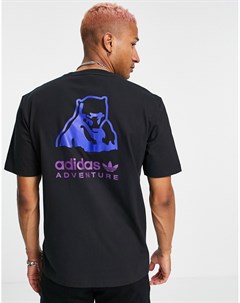 Черная футболка с принтом полярного медведя Adventure Adidas originals