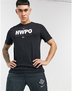 Черная футболка с принтом HWPO Nike training