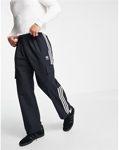 Черные брюки карго с 3 полосками Adidas originals