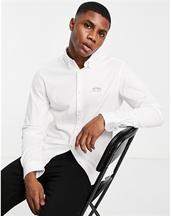 Белая рубашка с логотипом на груди Biado Boss athleisure