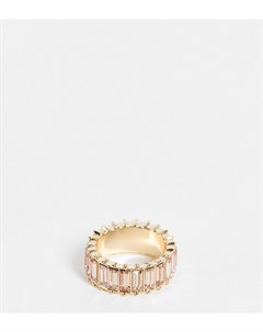 Золотистое кольцо с багетными камнями ASOS DESIGN Curve Asos curve